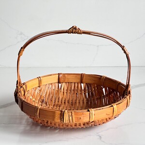 Small Vintage Split Bamboo Gathering Basket