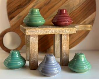 Vintage Bauer Ringware Salt/Pepper Shaker - Delph Blue, Jade Green, or Burgundy - Buyer&#39;s Choice