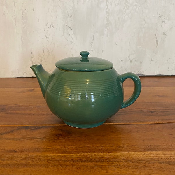 Rare Roseville Mayfair Teapot, Mid Century Modern, Green and Yellow Glaze, Roseville USA 1122