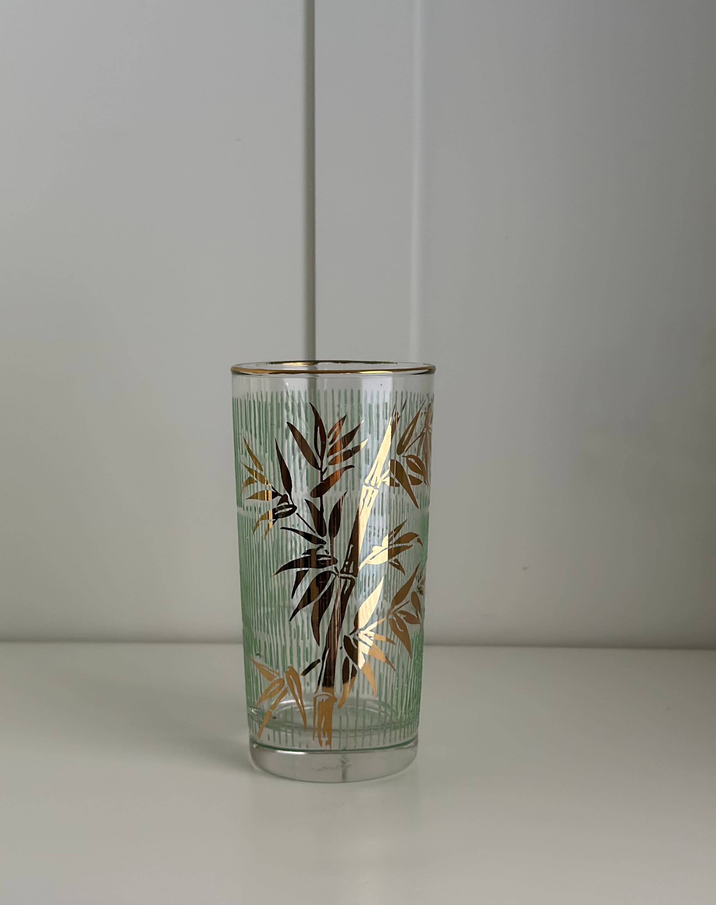 Vintage Libbey Golden Bamboo Cocktail Glasses: Mid-century Modern Gold ...