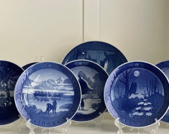 Royal Copenhagen Annual Blue Christmas Plates 1980 Set of 10 Royal Copenhagen Annual Blue Christmas Plates 1980 Set of 10