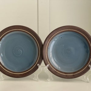 Handcrafted Blue Ceramic Salad Plates Set - Artisan Stoneware Dinnerware for Everyday or Special Occasions