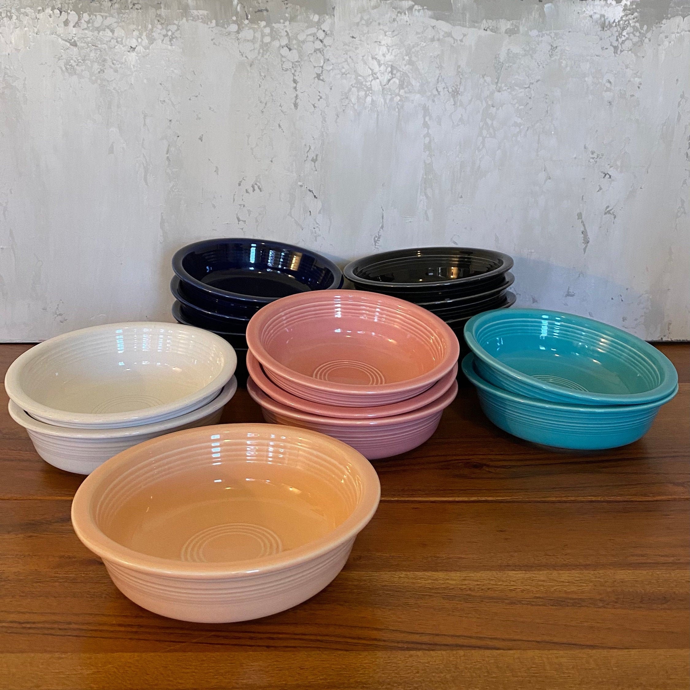 Vintage Post 86 Fiesta Straight Side Cereal Soup Bowls Turquoise