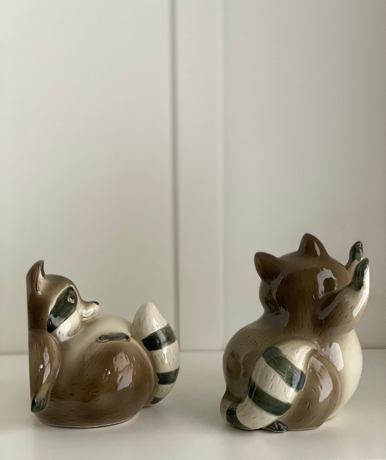 Fitz & Floyd Hand Painted Raccoon Bookends Etsy