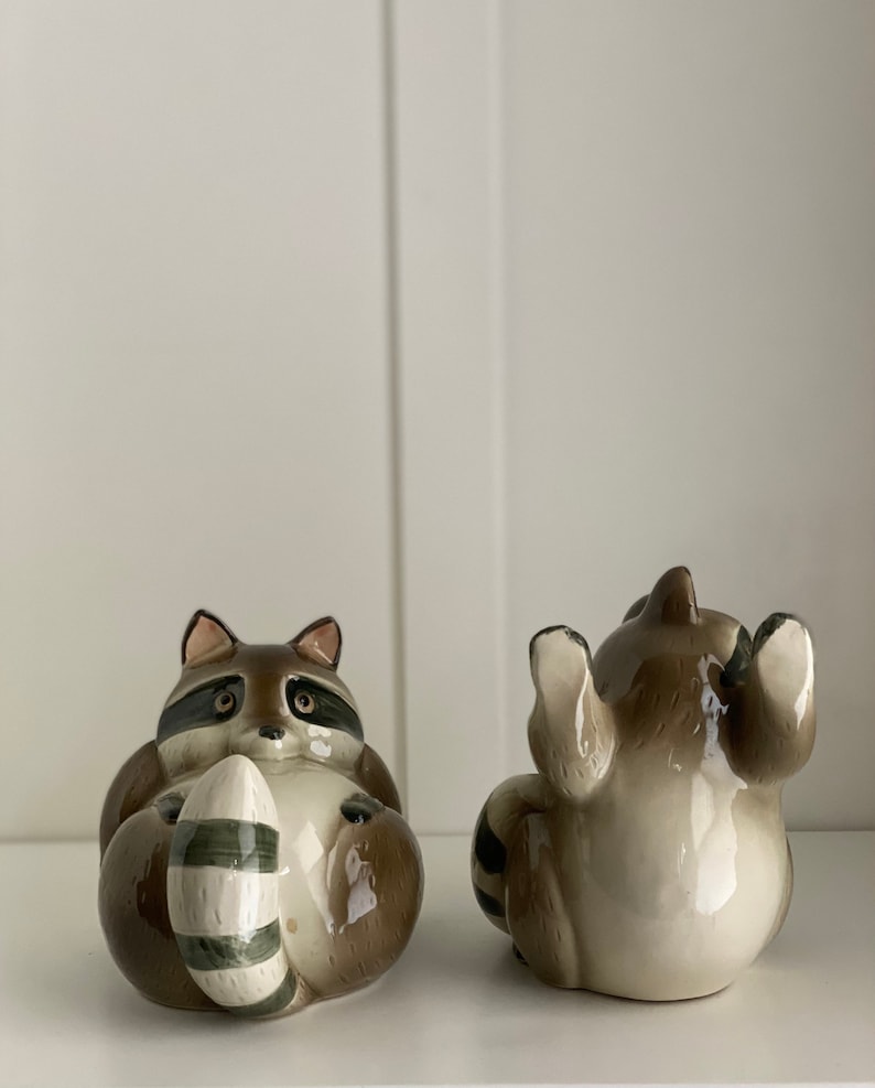 Fitz & Floyd Hand Painted Raccoon Bookends Etsy