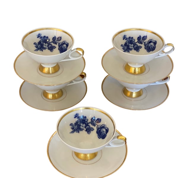 Vintage Tirschenreuth Bavaria  Porcelain Fine China Tea Cup and Saucers