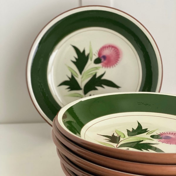 MCM Stangl Thistle Soup Bowls, Pink Thistle, Stangl Pottery Bowl, USA Pottery, Sold Individually