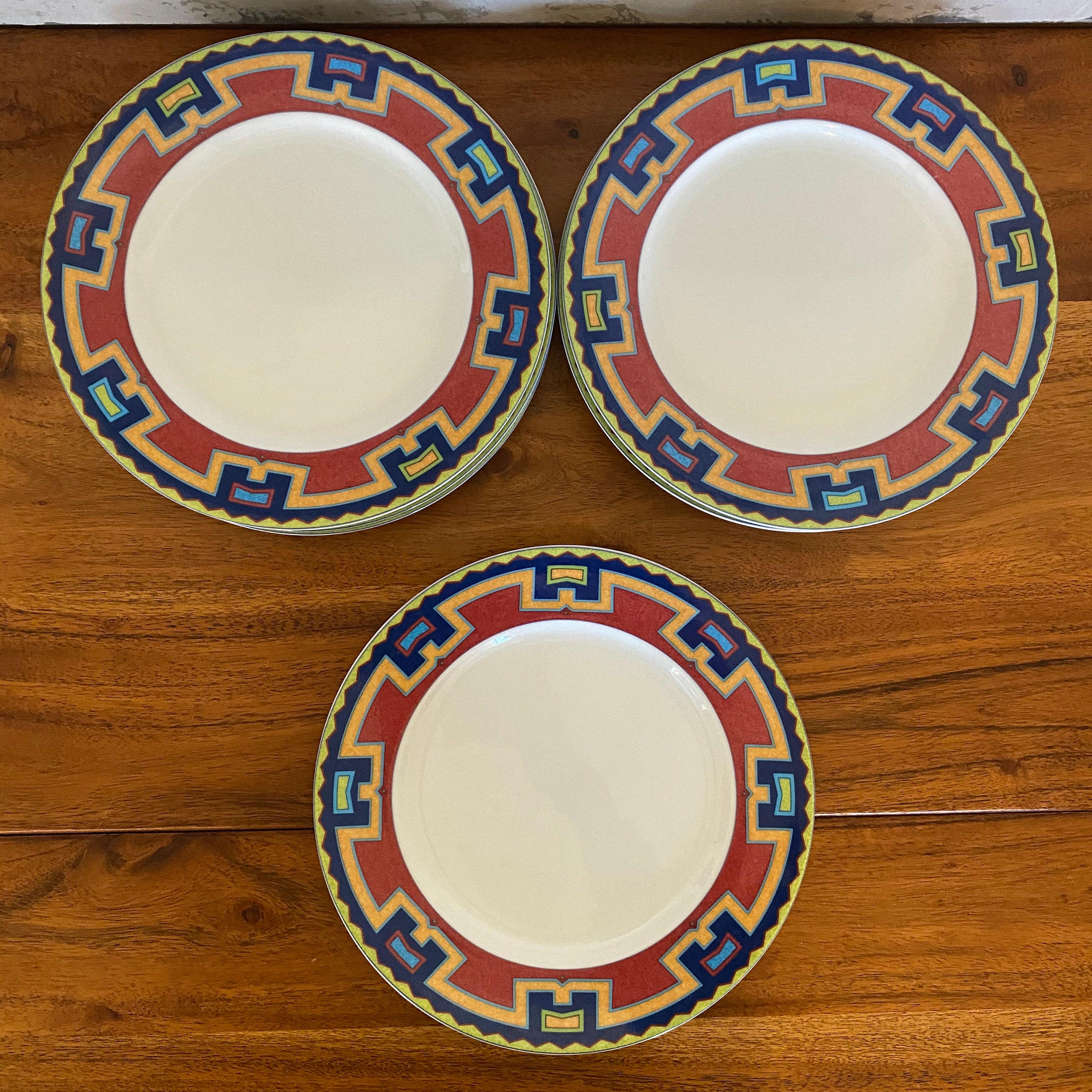 Mikasa Bravura Southwest Geometric Band Porcelain Salad Plates | Etsy