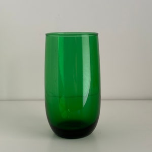 Vintage Anchor Hocking Forest Green Roly Poly Ice Tea Glasses - Mid-Century Modern Barware Tumblers