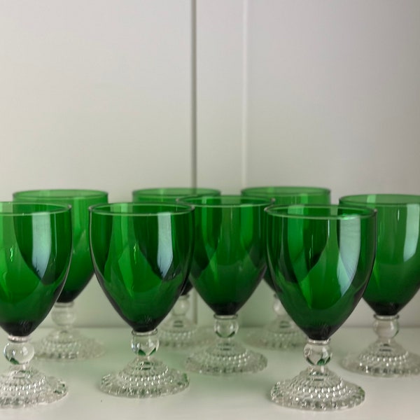 Green Water Glasses Etsy