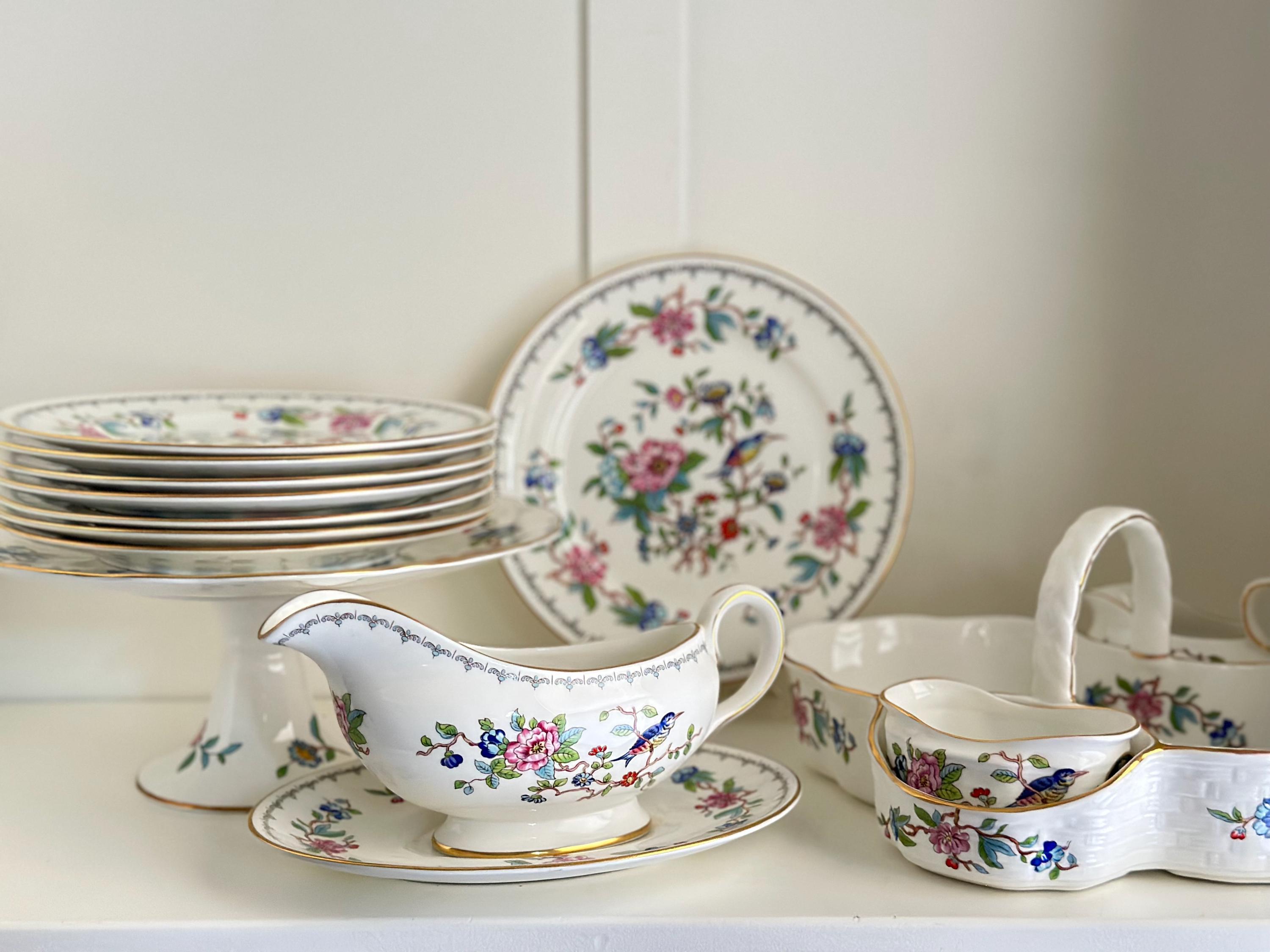 Aynsley Pembroke Salad Plate, Bone China Bird Floral Design - Etsy