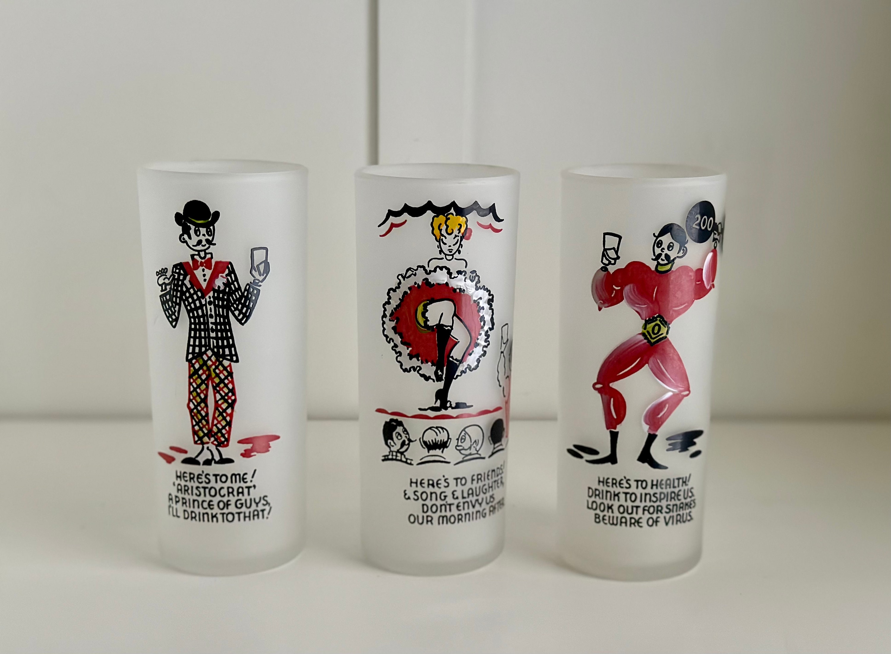 Vintage Federal Glass Gay Fad Frosted Collins Set: Aristocrat  display picture 1