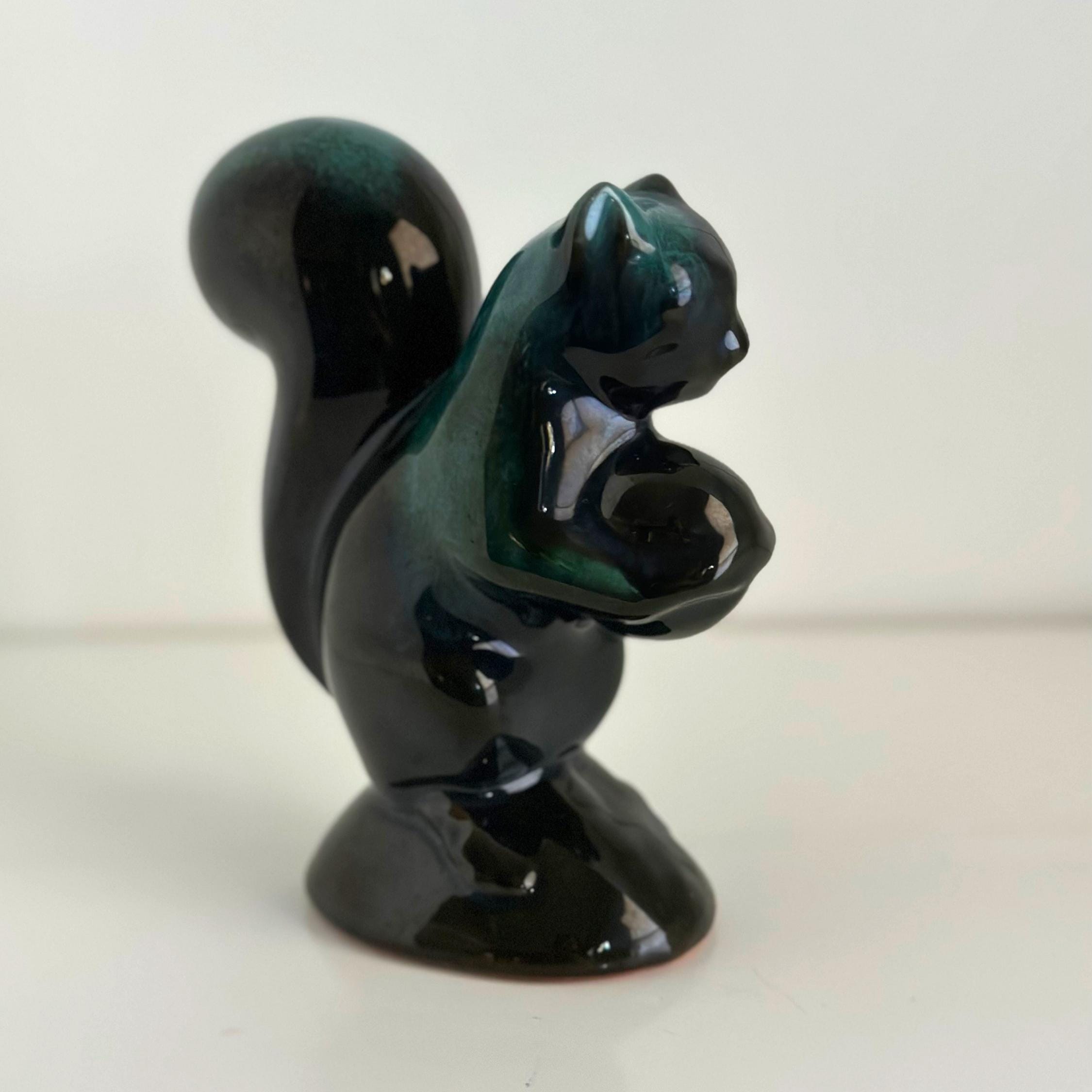 Vintage Blue Mountain Pottery Squirrel Figurine - Canadian MCM Drip Glaze Ceramic Collectible