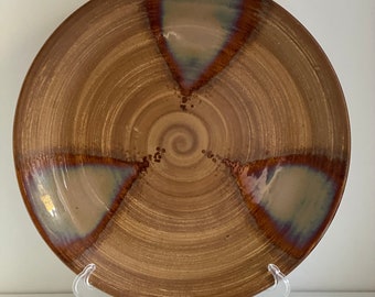 Sango Splash Brown Stoneware Chop Plate/Serving Platter