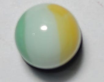 Peltier Rainbo Geel & Groen Vintage Marmer 0,59" Mint — Verzamelbaar Glazen Marmer JM-012
