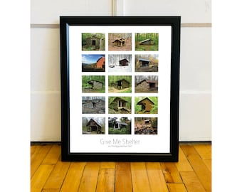 Appalachian Trail Shelter Poster | Give Me Shelter | 16x20 print | Appalachian Trail Shelters | Appalachian Trail Poster