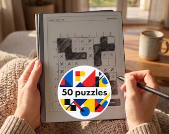 50 Easy Nonogram Puzzles for Beginners – Picross Logic Book (PDF for reMarkable & Kindle)