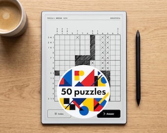 50 Medium Nonogram Puzzles – Picross Logic Book (PDF for reMarkable & Kindle)