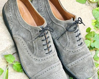 Allen Edmonds Strand Oxford Dress Sneaker Shoe Gray Leather Wingtip 13 EEE 3E