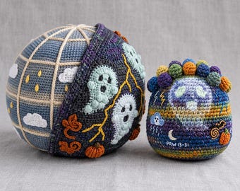 Spooky Crochet Pattern Bundle Ghost Weather Globe & Amigurumi Mascot PDF