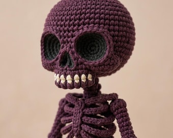 Skeleton Crochet Pattern PDF | Halloween Amigurumi Doll | Gothic Crochet Decor