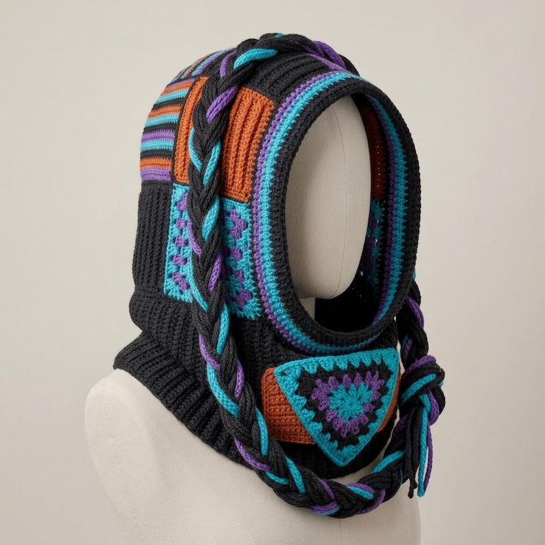 Hooded Cowl Crochet Pattern | Patchwork Hood PDF Thermal Specter - Etsy