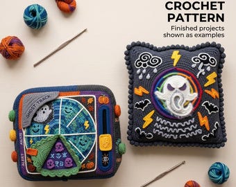Halloween Crochet Pattern Bundle | Ghost Radar Console Plush & Ghost Cushion PDF