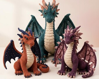 Fantasy Dragon Amigurumi Crochet Pattern Bundle (PDF)