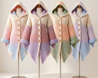 Crochet Hooded Pixie Coat Pattern | Fantasy Jacket (PDF)