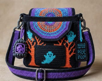 Spooky Crochet Crossbody Bag Pattern | Ghost & Haunted Tree Purse PDF