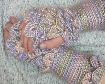 Crocodile Stitch Fingerless Gloves - Custom
