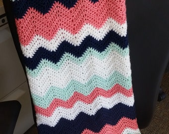 Chevron stripes baby blanket