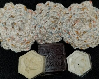Handmade Cotton Face Scrubbie 3pk