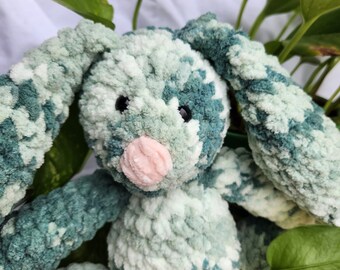 Super Cozy Fluffy Stuffed Bunny- Tie-Dye-ish Mossy Hills (9)