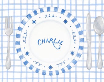 Personalized Laminated Placemat | Custom Boys Placemat with Name | 11 x 17