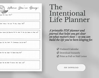 Intentional Life Planner | Guided Planner & Journal, (Undated Calendar) PDF Download — Fern Edition