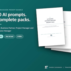 AI-promptpaket för chefer | 150 ChatGPT-, Claude-, Gemini- och Copilot-prompter | Paket för ekonomi-, projekt- och verksamhetschefer | Digital PDF