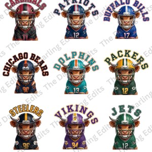 32 NFL Teams Highland Cow PNG Bundle | Football Cow PNG | nfl Inspired Sublimination Designs | Game Day png Bundle | Instant Download
