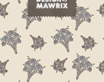 Rose Bouquet Seamless Pattern, Neutral Floral Digital Paper, 12x12 JPG