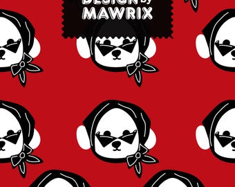 Dog Seamless Pattern, Black White Dog Digital Paper, Red Background JPG