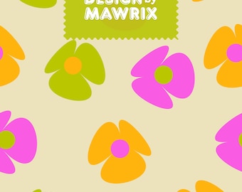 Colorful Floral Seamless Pattern, Commercial Use Digital Paper, 12x12 JPG