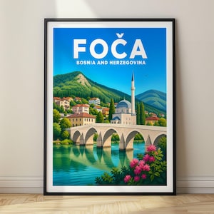 Foča Poster Bosnia and Herzegovina Vintage Travel Print Wall Art Home Decor Gift