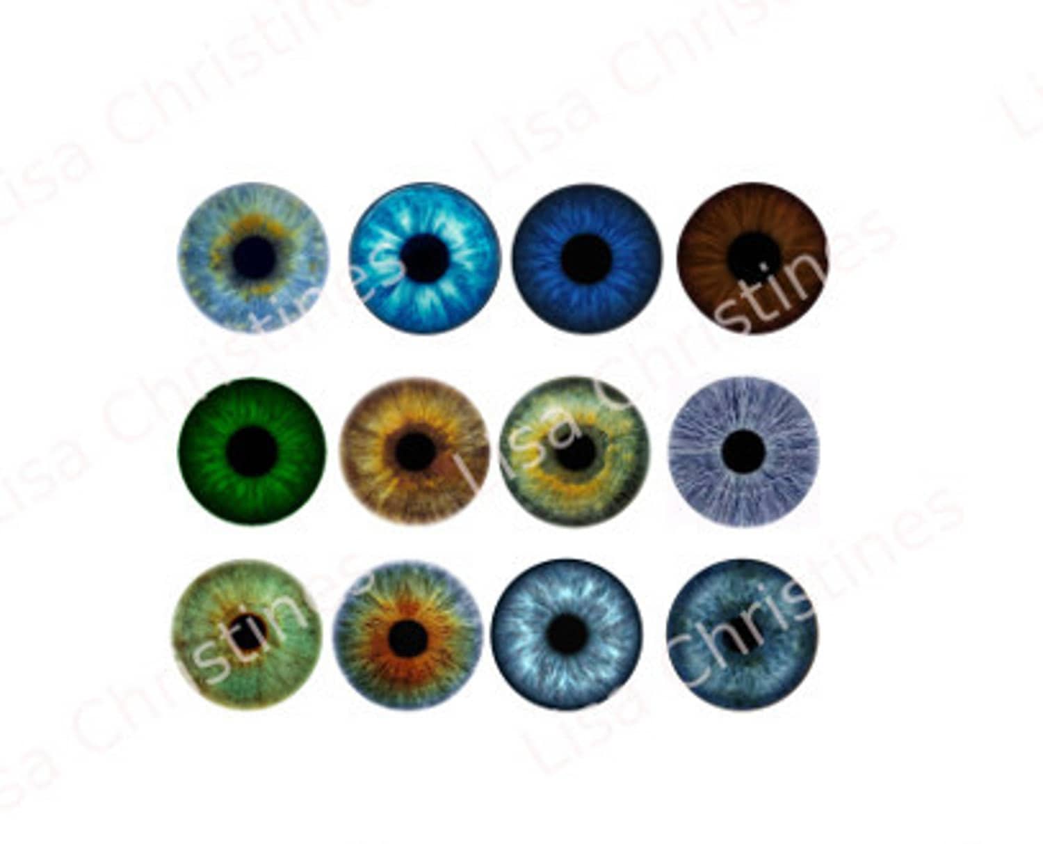 Doll Eyes Digital Collage 12 Sheets of 8mm Eyes Instant - Etsy