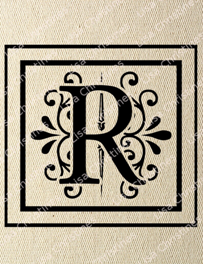Download Ornamental Monogram Letter R Digital Image Instant ...