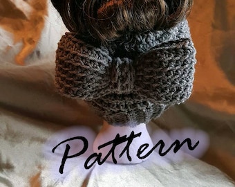 Messy Bun Hat w/ a Bow PDF Crochet Pattern