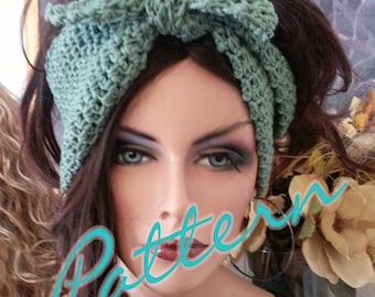 I Love Lucy Headband Tie Headwrap Earwarmer PDF Pattern Crochet