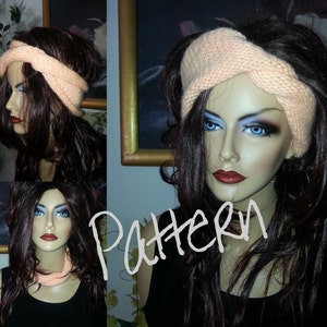The Reversible Rolled Turban Earwarmer, Headwrap, Headband Knitted PDF Pattern