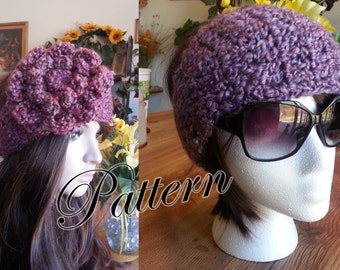 PDF Pattern Crochet End to End Headband Earwarmer Headwrap with Two Button Closure