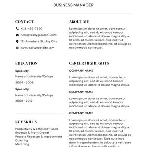 CV-mall och professionellt dokument