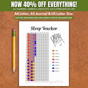 Sleep Tracker Yearly - Sleep Log - Sleep Analysis - Sleep Quality - Sleep Cycle - Track Sleep - Printable Journal Page - Planner Page